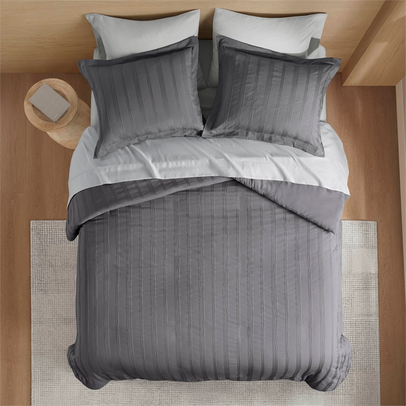 Olliix Super Listing Logan King Duvet Set Polyester in Charcoal
