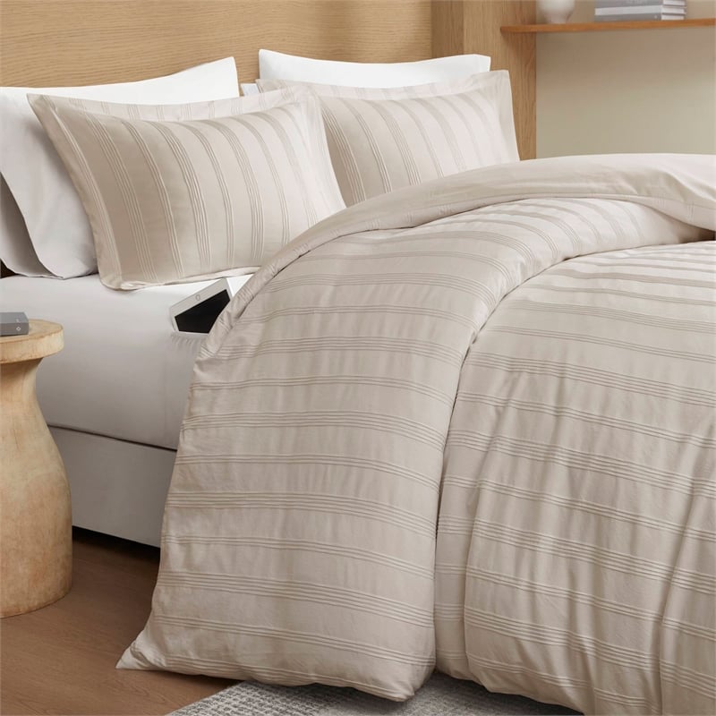 Olliix Super Listing Logan Full Duvet Set Polyester in Neutral