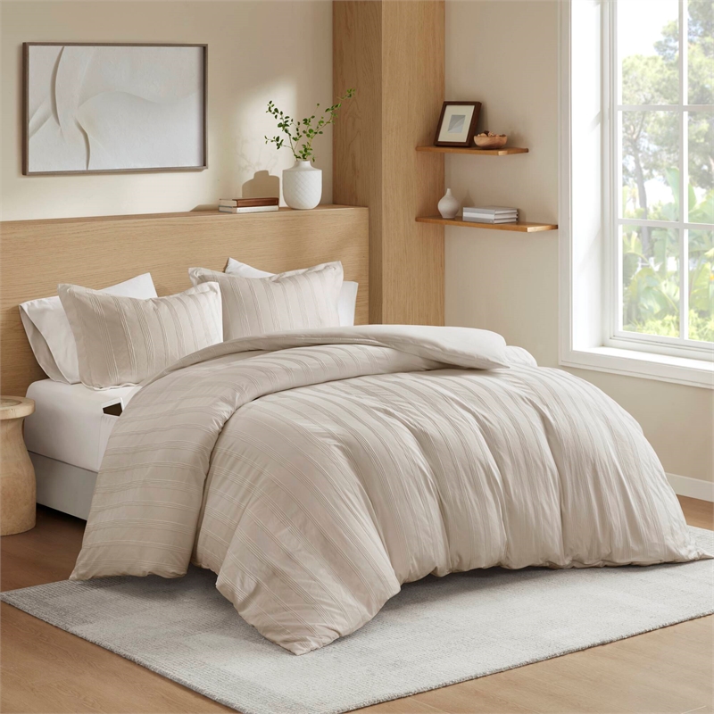 Olliix Super Listing Logan King Duvet Set Polyester in Neutral