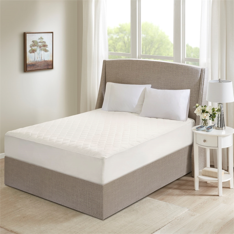 Olliix Beautyrest Cotton Twin Mattress Pad Cotton in White