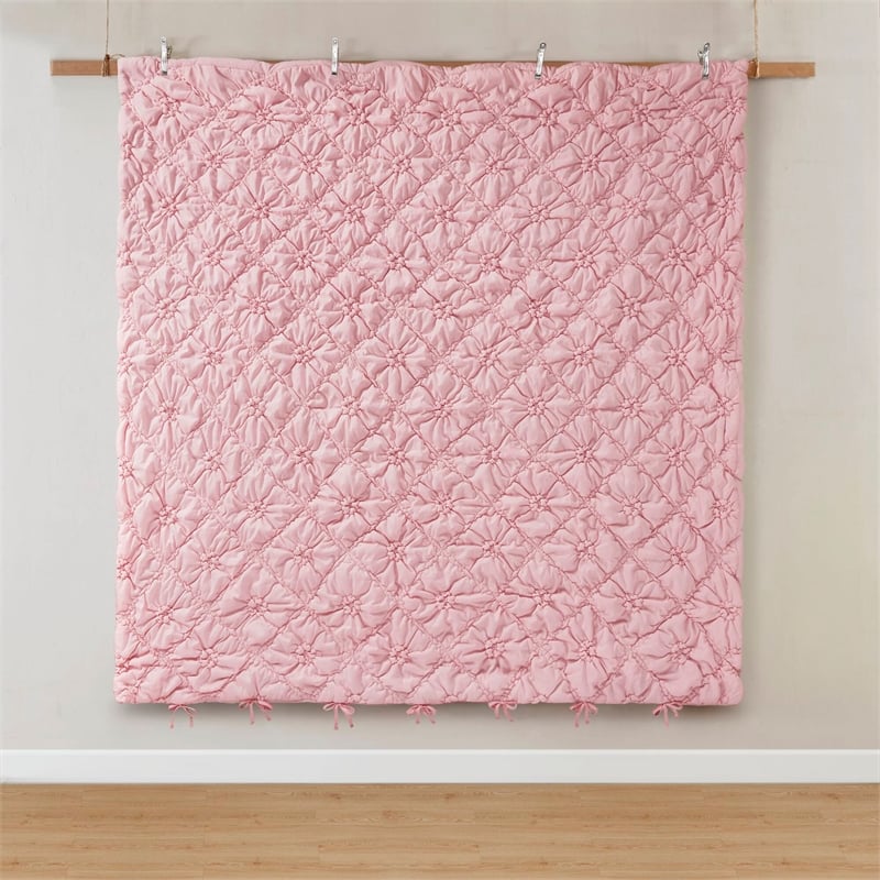 Olliix Intelligent Design Lily King Comforter Set Microfiber in Pink