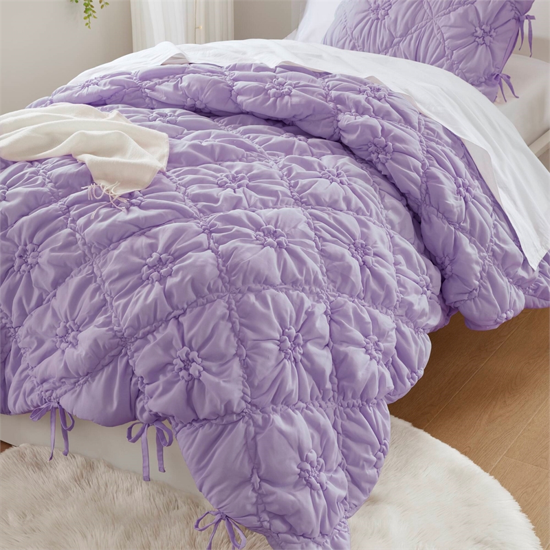 Olliix Intelligent Design Lily Twin Comforter Set Microfiber in Purple