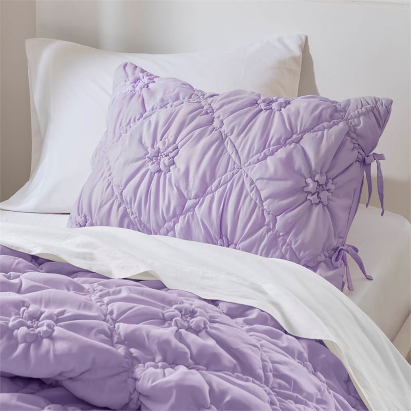 Olliix Intelligent Design Lily Twin Comforter Set Microfiber in Purple