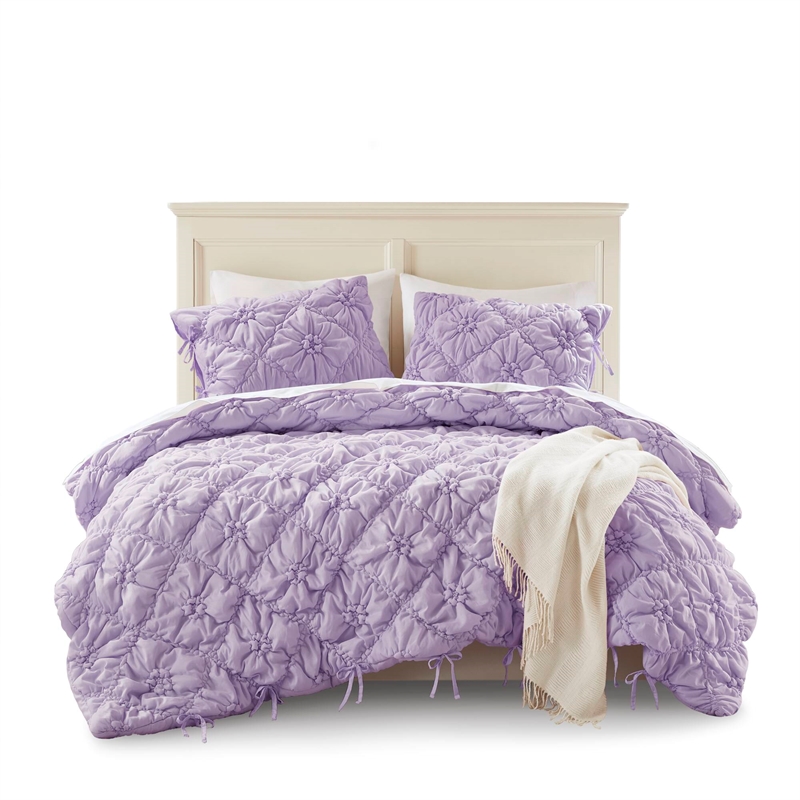 Olliix Intelligent Design Lily King Comforter Set Microfiber in Purple