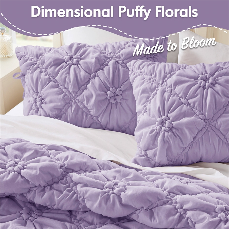 Olliix Intelligent Design Lily King Comforter Set Microfiber in Purple