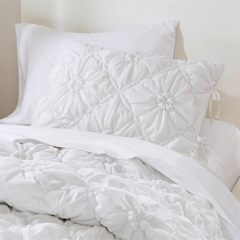 Olliix Intelligent Design Lily Twin Comforter Set Microfiber in White