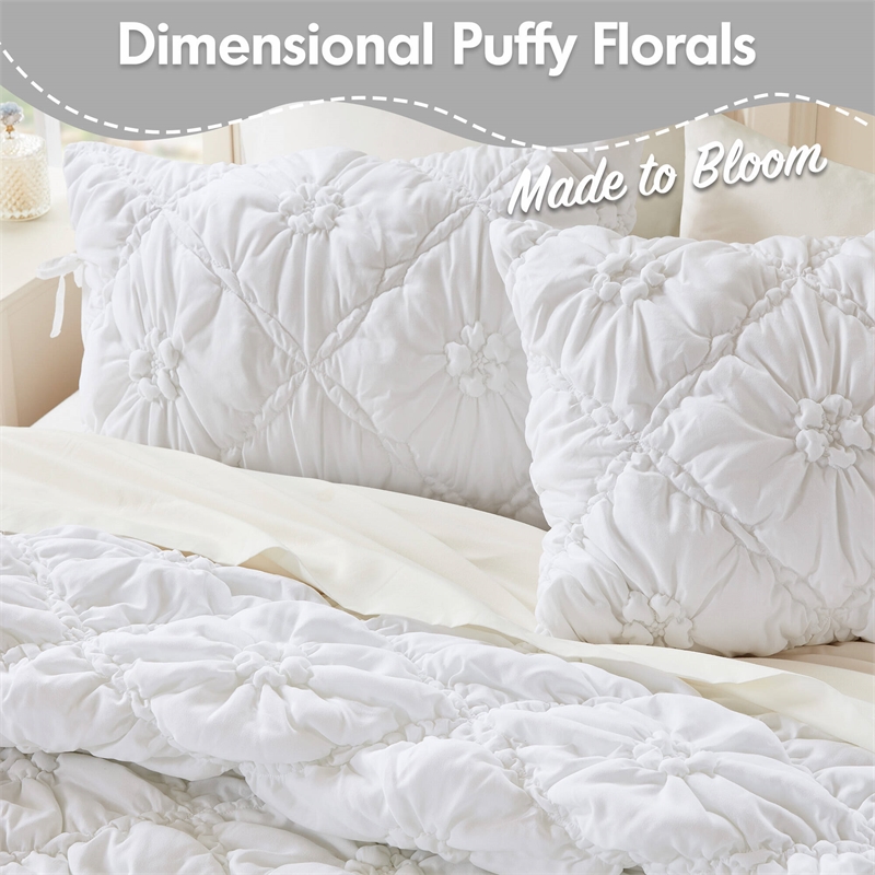 Olliix Intelligent Design Lily King Comforter Set Microfiber in White