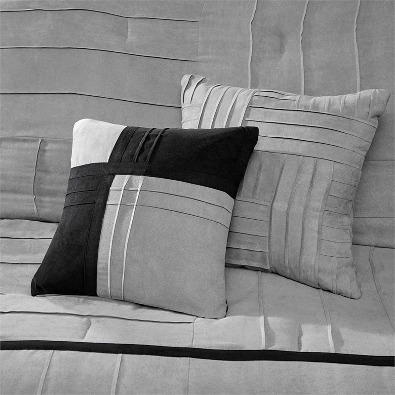 Olliix Madison Park Dune King Comforter Set Polyester in Grey