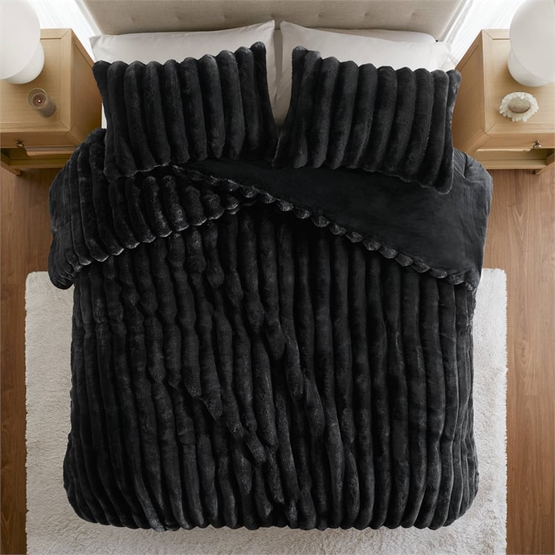 Olliix Madison Park Jasmine King Comforter Mini Set Polyester in Black