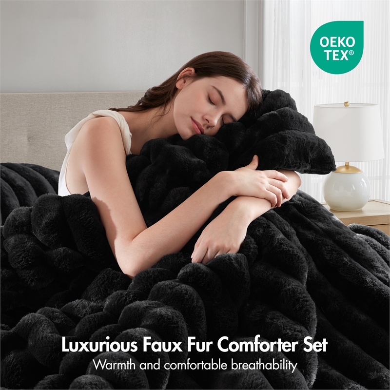 Olliix Madison Park Jasmine King Comforter Mini Set Polyester in Black