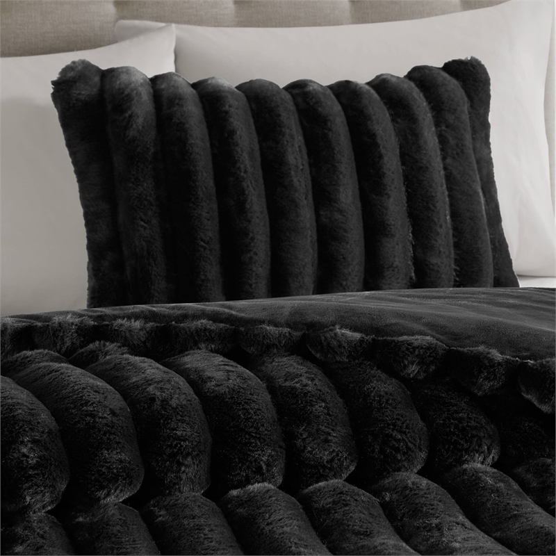 Olliix Madison Park Jasmine King Comforter Mini Set Polyester in Black