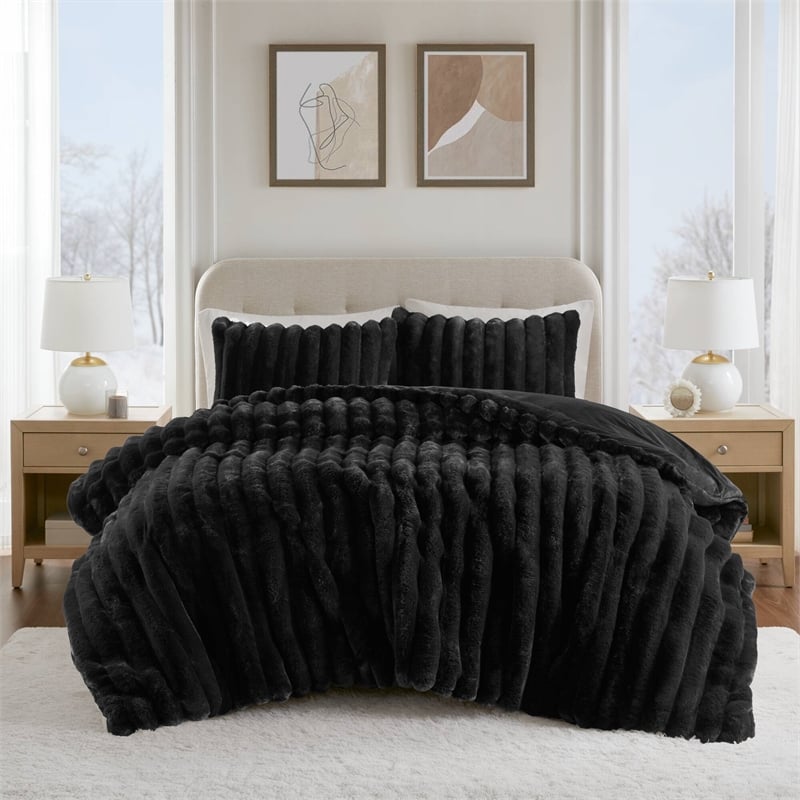 Olliix Madison Park Jasmine King Comforter Mini Set Polyester in Black