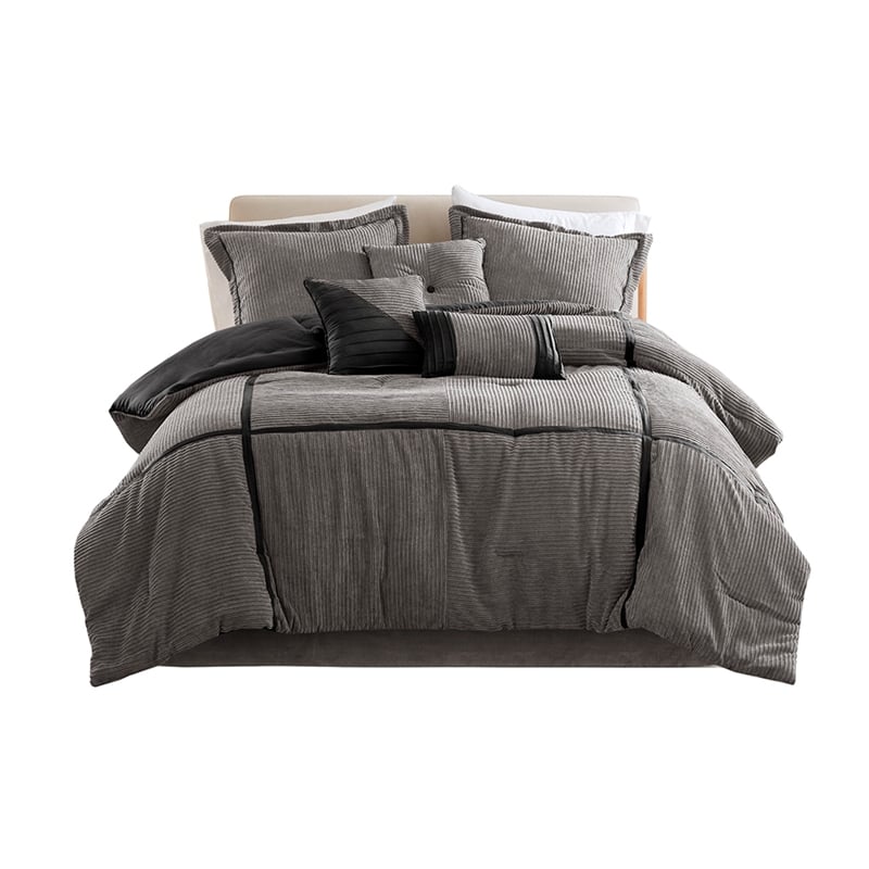 Olliix Madison Park Dallas King Comforter Set Polyester in Grey