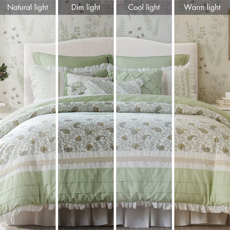 Olliix Madison Park Dawn King Comforter Set Cotton in Sage Green