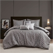 Olliix Madison Park Riva King Comforter Set Polyester in Grey