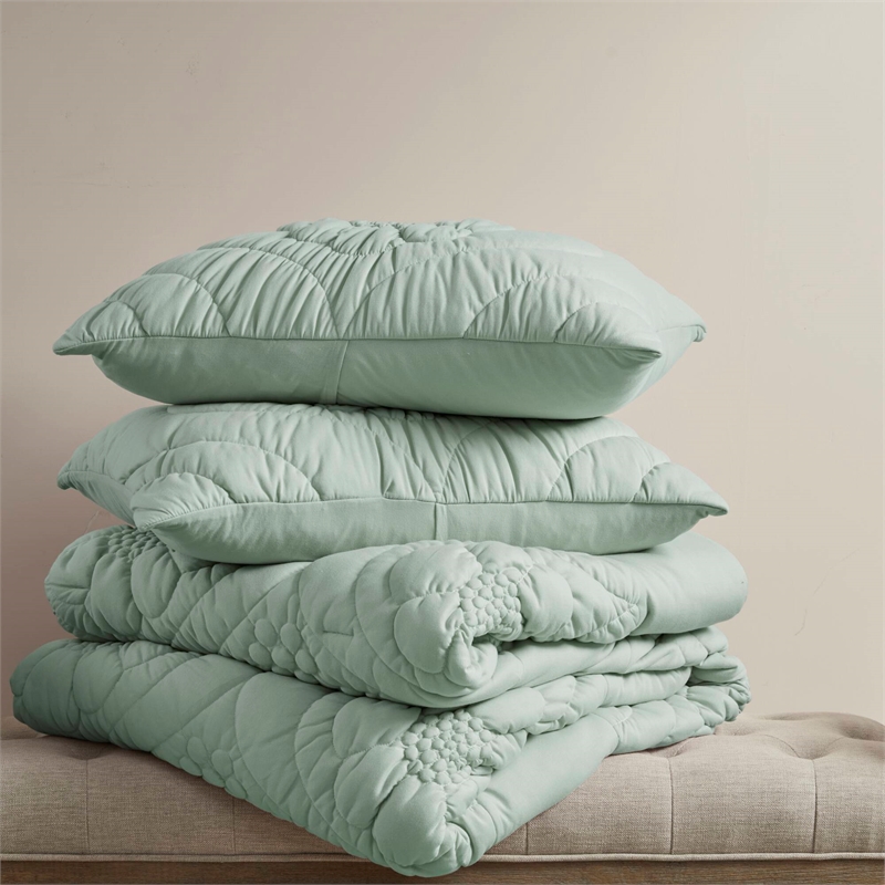 Olliix Madison Park Elise King Comforter Set Polyester in Sage