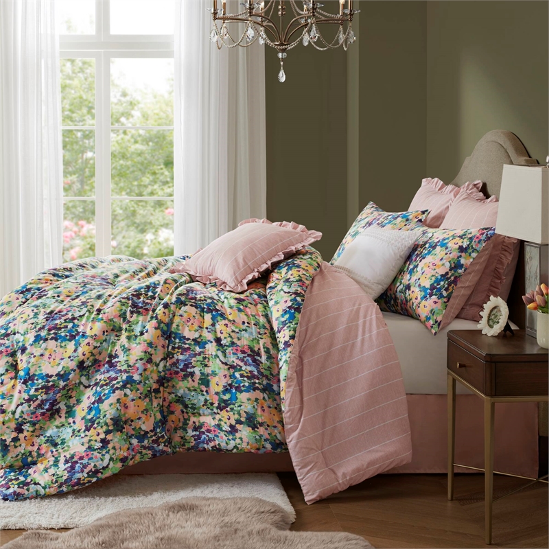 Olliix Madison Park Ophelia King Comforter Set Cotton in Multi