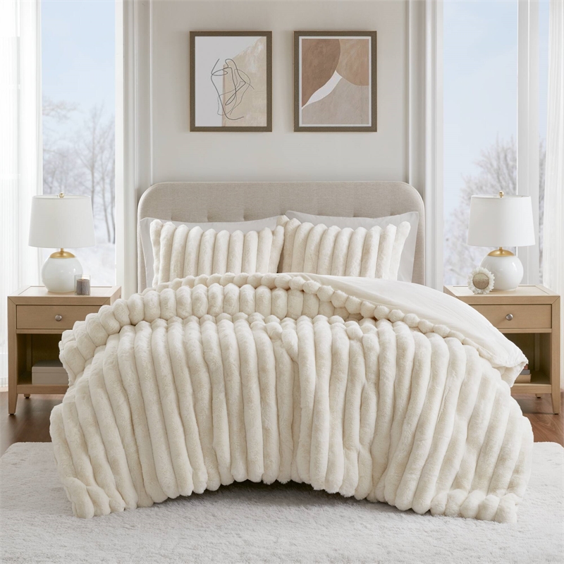 Olliix Madison Park Jasmine King Comforter Mini Set Polyester in Ivory