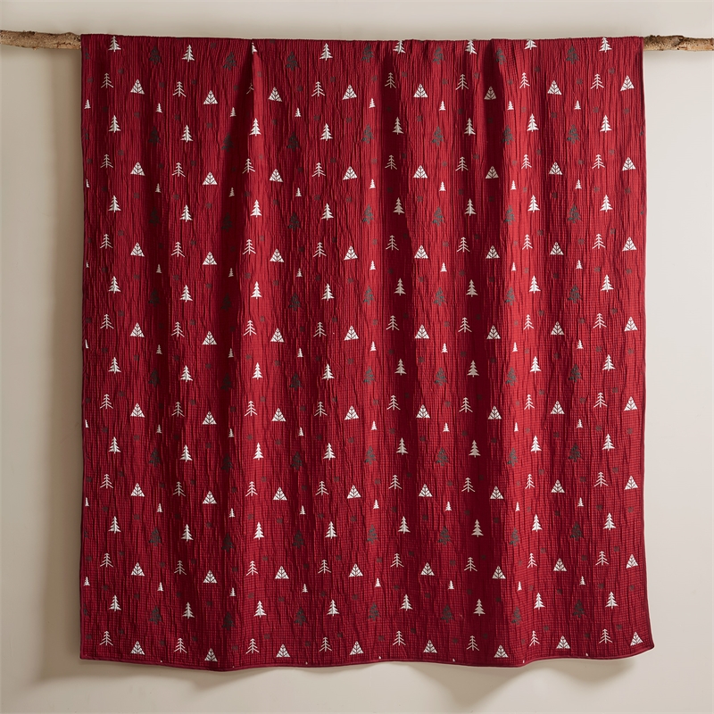 Olliix Madison Park Winter King Coverlet Mini Set Polyester in Red
