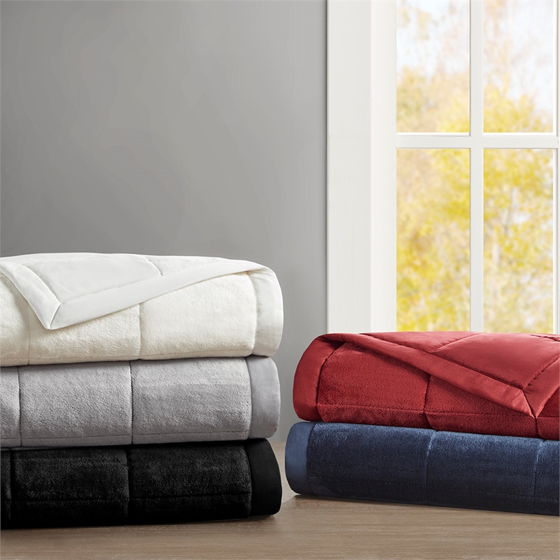 Olliix Madison Park Coleman King Blanket Microfiber in Black