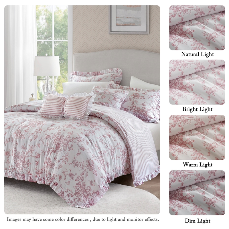 Olliix Madison Park Essentials Adele King Comforter Set Polyester in Pink