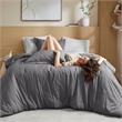 Olliix Super Listing Logan King Comforter Set Polyester in Charcoal