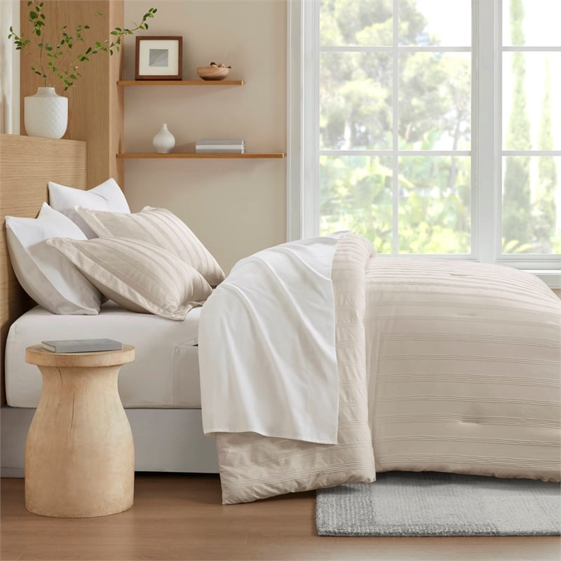 Olliix Super Listing Logan Full Comforter Set Polyester in Neutral