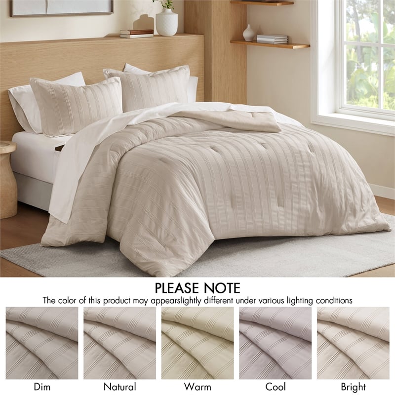 Olliix Super Listing Logan Full Comforter Set Polyester in Neutral