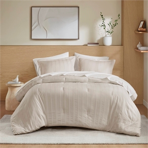 Olliix Super Listing Logan Full Comforter Set Polyester in Neutral