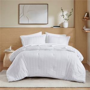 Olliix Super Listing Logan Full Comforter Set Polyester in White