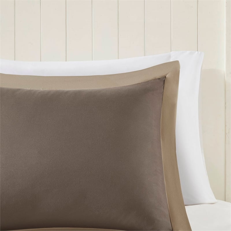 Olliix Madison Park Essentials Larkspur King Comforter Mini Set in Brown/Sand