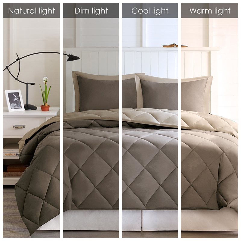 Olliix Madison Park Essentials Larkspur King Comforter Mini Set in Brown/Sand