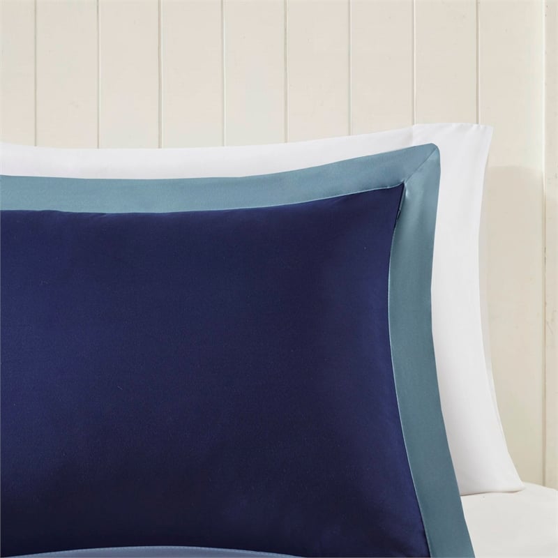 Olliix Madison Park Larkspur King Comforter Mini Set in Navy/Light Blue