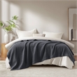Olliix Madison Park Waffle Weave King Blanket Cotton in Dark Grey