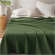 Olliix Madison Park Waffle Weave Twin Blanket Cotton in Olive Green