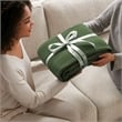 Olliix Madison Park Waffle Weave King Blanket Cotton in Olive Green