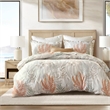 Olliix Harbor House Botanical King Duvet Cover Set Cotton in Terracotta/Linen