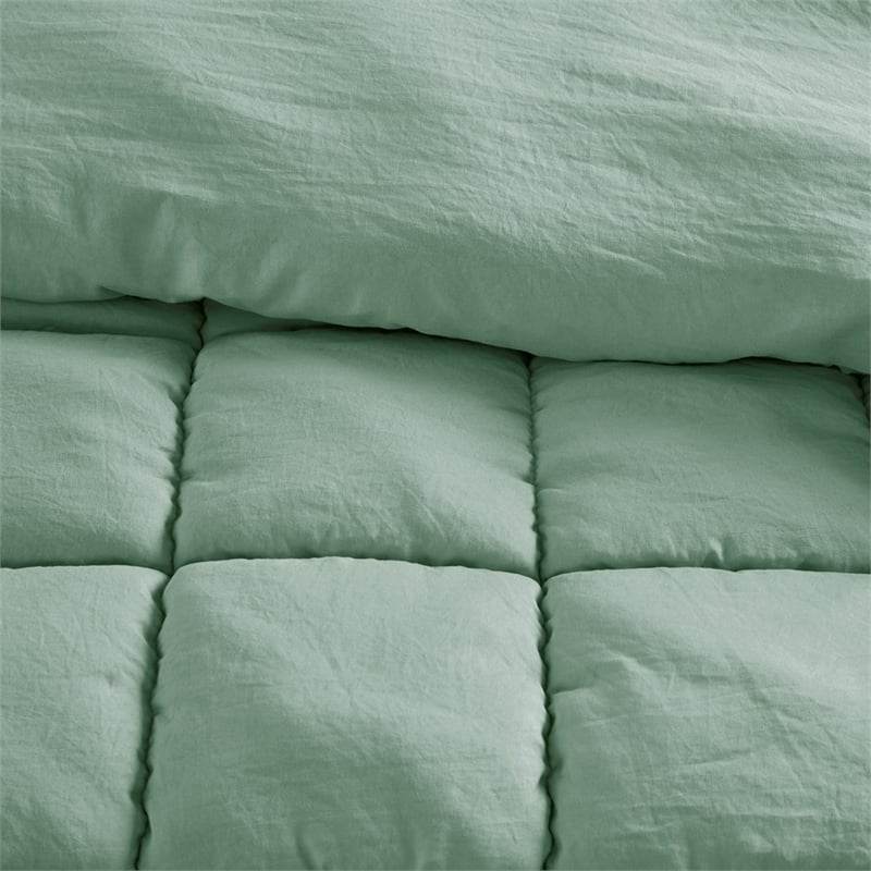 Olliix Intelligent Design Dream Puff Twin Comforter Mini Set Polyester in Sage