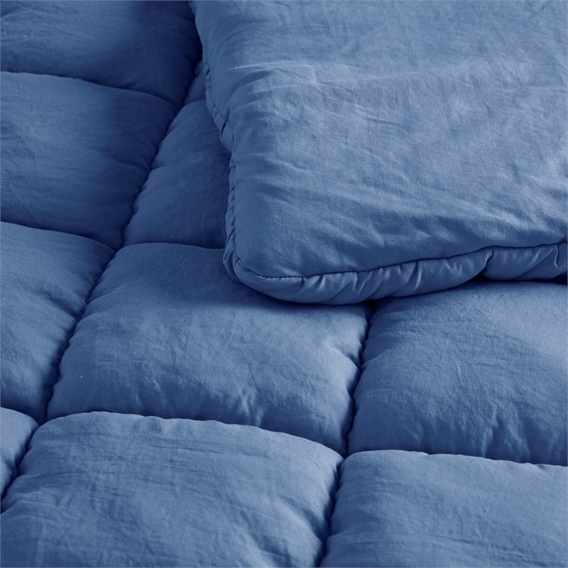 Olliix Intelligent Design Dream Puff Twin Comforter Mini Set Polyester in Navy