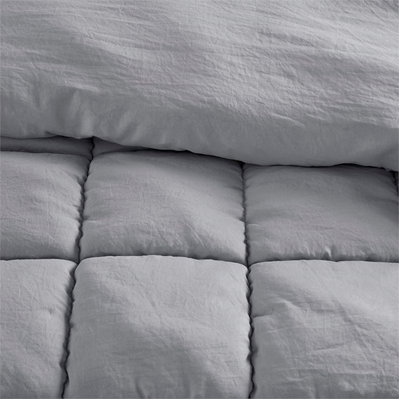Olliix Intelligent Design Dream Puff Twin Comforter Mini Set Polyester in Grey