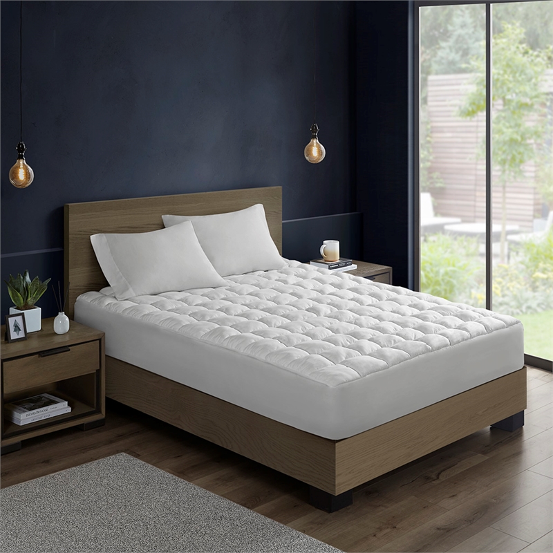 Olliix Intelligent Design Dream Puff Full Mattress Pad Polyester in White