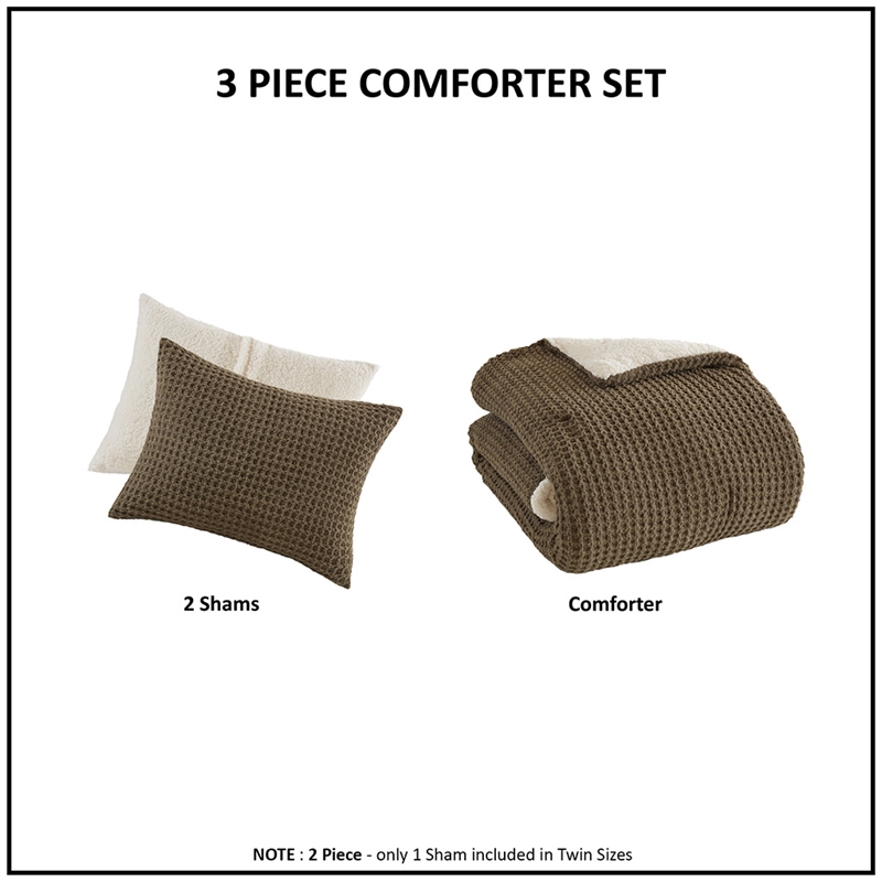 Olliix Madison Park Riordan Twin Comforter Mini Set Polyester in Brown