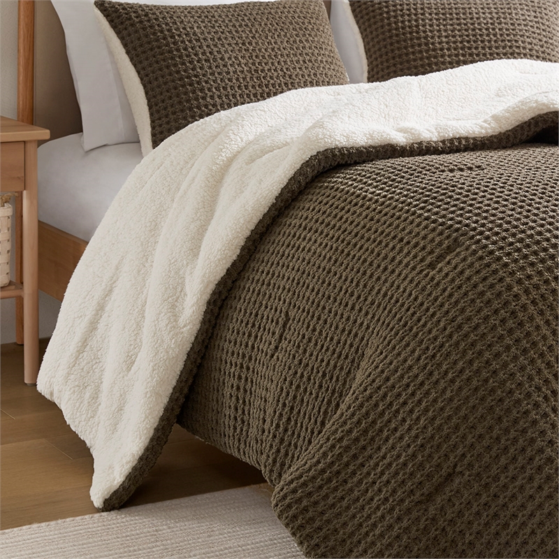 Olliix Madison Park Riordan Twin Comforter Mini Set Polyester in Brown
