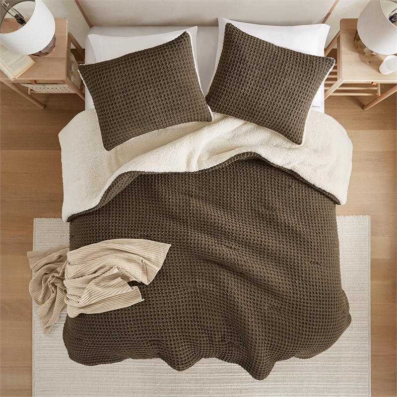 Olliix Madison Park Riordan Twin Comforter Mini Set Polyester in Brown