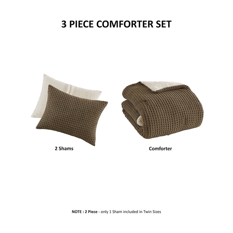 Olliix Madison Park Riordan King Comforter Mini Set Polyester in Brown