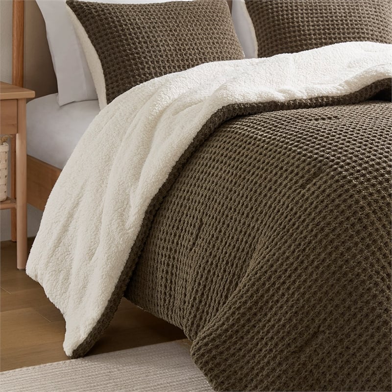 Olliix Madison Park Riordan King Comforter Mini Set Polyester in Brown