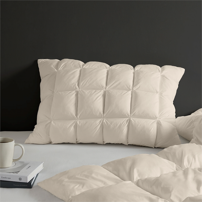 Olliix Madison Park Stay Puffed King Pillow Protector Polyester in Tan