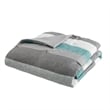 Olliix Madison Park Essentials Jaxon Twin Comforter Set Polyester in Aqua/Grey