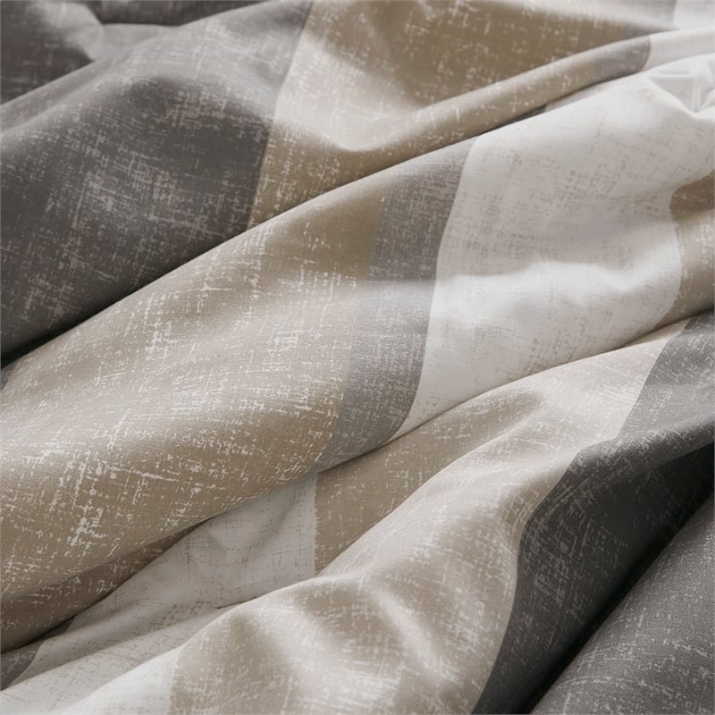 Olliix Madison Park Essentials Jaxon King Comforter Set Polyester in Taupe/Grey