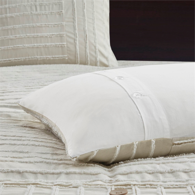 Olliix Madison Park Signature Essence King Comforter Set Cotton in Ivory